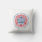 ウェールズのチャールズ3世の戴冠式エンブレム クッション (正面)