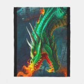 ウェールズのドラゴンでイギリスの城を温める フリースブランケット (正面)