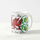 ウェールズのドラゴンのラッパスイセンが付いているSt Davidの日のマグ コーヒーマグカップ (正面右)