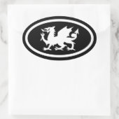 ウェールズのドラゴン 楕円形シール (バッグ)