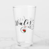 ウェールズのハート国旗 タンブラーグラス (正面)