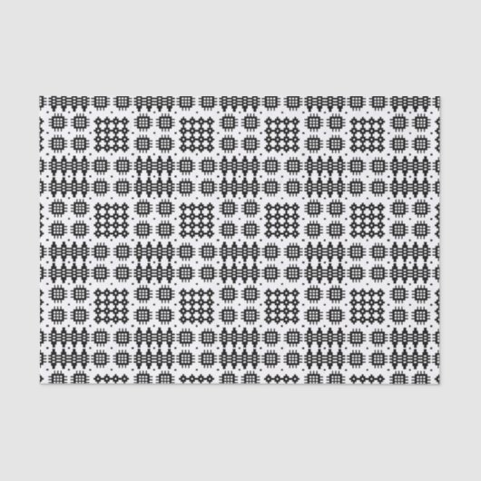 ウェールズのフェイクなタペストリーの白黒ティッシュペーパー 薄葉紙 (正面)