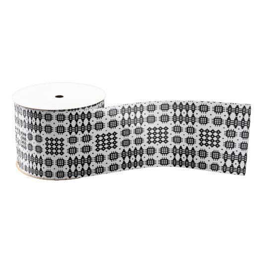 ウェールズのフェイクなタペストリーの黒、白いグログランリボン グログランリボン (リール)