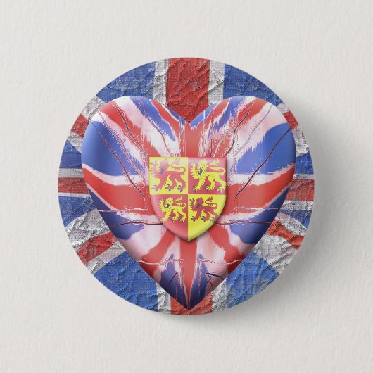 ウェールズのライオン 缶バッジ (正面)