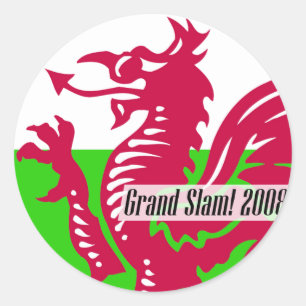 ウェールズのラグビーのグランドスラム! 2008年のステッカー ラウンドシール