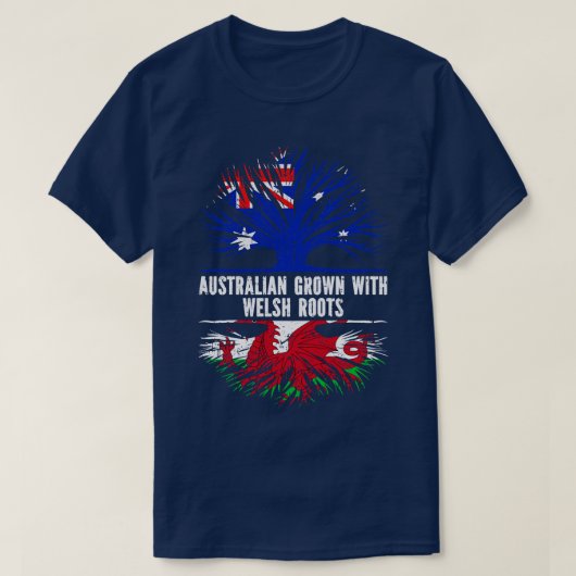 ウェールズのルーツで育ったオーストラリア国旗 Tシャツ (デザイン正面)