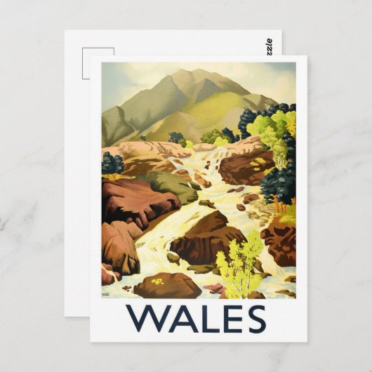 ウェールズのヴィンテージ旅行はがき ポストカード (正面/裏面)