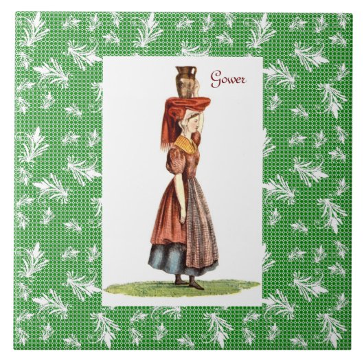 ウェールズの伝統的な衣裳- Gower タイル (正面)