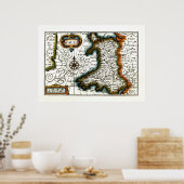 ウェールズの地図または国旗 ポスター (キッチン)