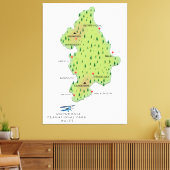 ウェールズの地図 キャンバスプリント (インサイチュ (リビング))