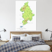 ウェールズの地図 キャンバスプリント (インサイチュ (寝室))