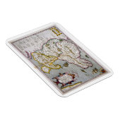 ウェールズの地図、c.1630 (手彩色のエンジン)発行 マグネット (右側)