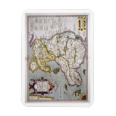 ウェールズの地図、c.1630 (手彩色のエンジン)発行 マグネット (縦)