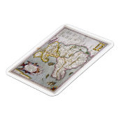 ウェールズの地図、c.1630 (手彩色のエンジン)発行 マグネット (左側)