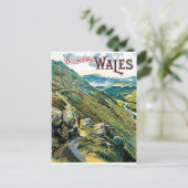 ウェールズの山、景観ビュー、ヴィンテージ旅行 ポストカード (スタンド正面)