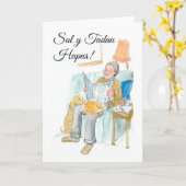 ウェールズの挨拶、おもしろいの父の日カード カード (黄色い花)