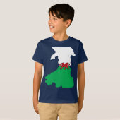 ウェールズの旗の地図 Tシャツ (正面フル)