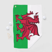 ウェールズの旗 ウェールズのサッカー フットボール 愛国的な旅行 ゴルフタオル (インサイチュ)