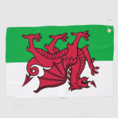 ウェールズの旗 ウェールズのサッカー フットボール 愛国的な旅行 ゴルフタオル (横)