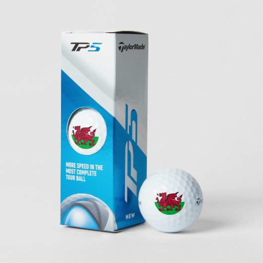 ウェールズの旗 ウェールズのサッカー フットボール 愛国的な旅行 ゴルフボール (パッケージング)