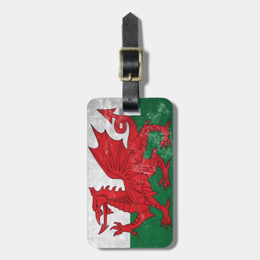 ウェールズの旗 ラゲッジタグ (正面縦)