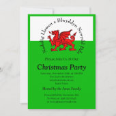 ウェールズの旗 赤いドラゴン クリスマス テキストを編集する 招待状 (正面)