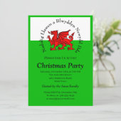 ウェールズの旗 赤いドラゴン クリスマス テキストを編集する 招待状 (スタンド正面)