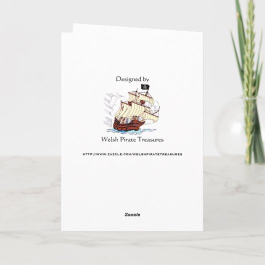 ウェールズの海賊誕生日の挨拶 カード (裏面)