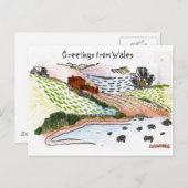 ウェールズの田舎 ポストカード (正面/裏面)