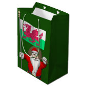 ウェールズの看板のあるサンタクロース ミディアムペーパーバッグ (裏面アングル)
