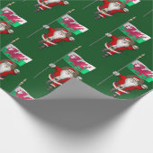 ウェールズの看板のあるサンタクロース ラッピングペーパー (角)