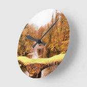 ウェールズの眺め ラウンド壁時計 (傾斜)