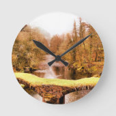 ウェールズの眺め ラウンド壁時計 (正面)