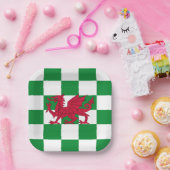 ウェールズの神秘的な赤いケルトのドラゴン旗 ペーパープレート (パーティー)