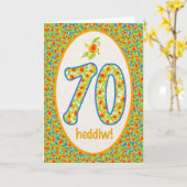 ウェールズの第70バースデー・カード、オレンジポットマリーゴールド カード (黄色い花)