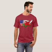 ウェールズの米国旗及び地図のTシャツ Tシャツ (正面フル)