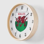 ウェールズの紋章 壁時計 (傾斜)