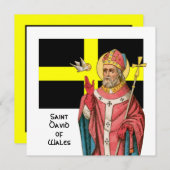 ウェールズの聖ダビデ(P 001)とその国旗 (正面/裏面)