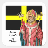 ウェールズの聖ダビデ(P 001)とその国旗 スクエアシール (正面)