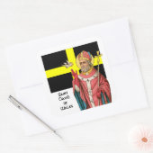 ウェールズの聖ダビデ(P 001)とその国旗 スクエアシール (封筒)