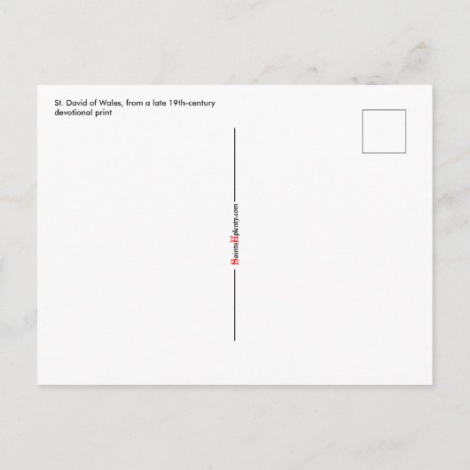ウェールズの聖ダビデ(P 001)とその国旗 ポストカード (裏面)