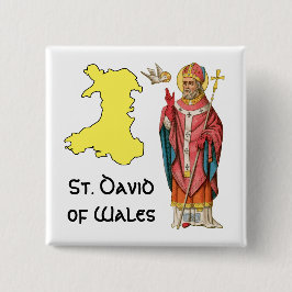 ウェールズの聖ダビデ (P 001) の概要地図付き 缶バッジ