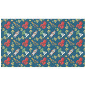 ウェールズの衣裳および紋章の青い綿のテーブルクロス テーブルクロス (正面(横))