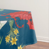 ウェールズの衣裳および紋章の青い綿のテーブルクロス テーブルクロス (インサイチュ)