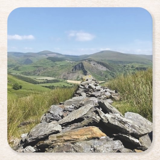 ウェールズの見解 スクエアペーパーコースター (正面)