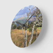 ウェールズの見解 ラウンド壁時計 (傾斜)