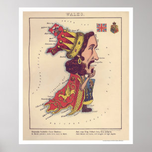 ウェールズの風俗地図1868 ポスター