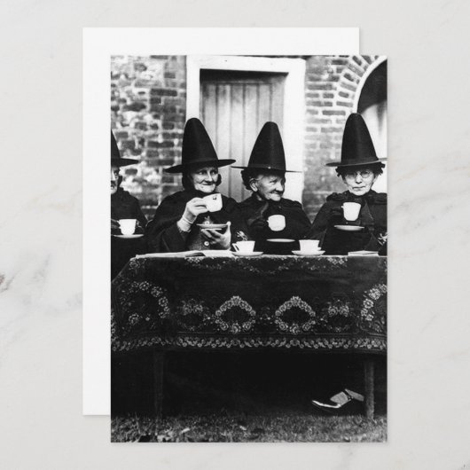 ウェールズの魔女 - お茶の会 ヴィンテージ 招待状 (正面/裏面)