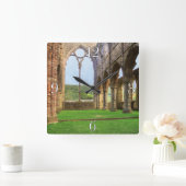 ウェールズのCistercian修道院、古代Tintern Abbey スクエア壁時計 (ホーム)