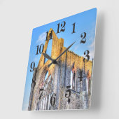 ウェールズのCistercian修道院、古代Tintern Abbey スクエア壁時計 (傾斜)